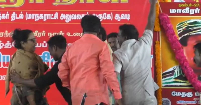 பிரபாகரன் உயிருடன் உள்ளார் என கூச்சல் — மேடையில் ஏறிய பெண்ணை விசிக ஆதரவாளர்கள் தள்ளிவிட்ட பரபரப்பு!