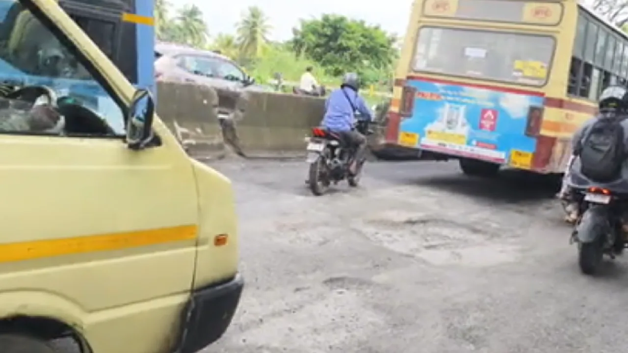 ஒரு மாதத்தில் சீரழிந்த ஜிஎஸ்டி சாலை – வாகன ஓட்டிகள் கடும் அதிருப்தி!