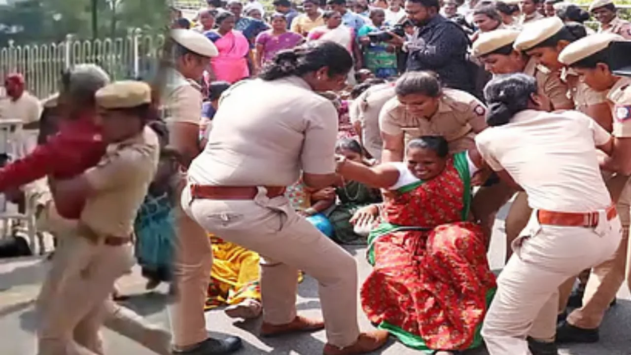 சென்னையில் போராட்டம் நடத்திய தூய்மை பணியாளர்கள் – போலீசார் பலரைக் கைது