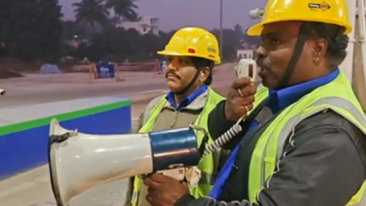 வேலூர் : பனிமூட்டம் காரணமாக ஒலிபெருக்கி மூலம் ஓட்டுநர்களுக்கு எச்சரிக்கை