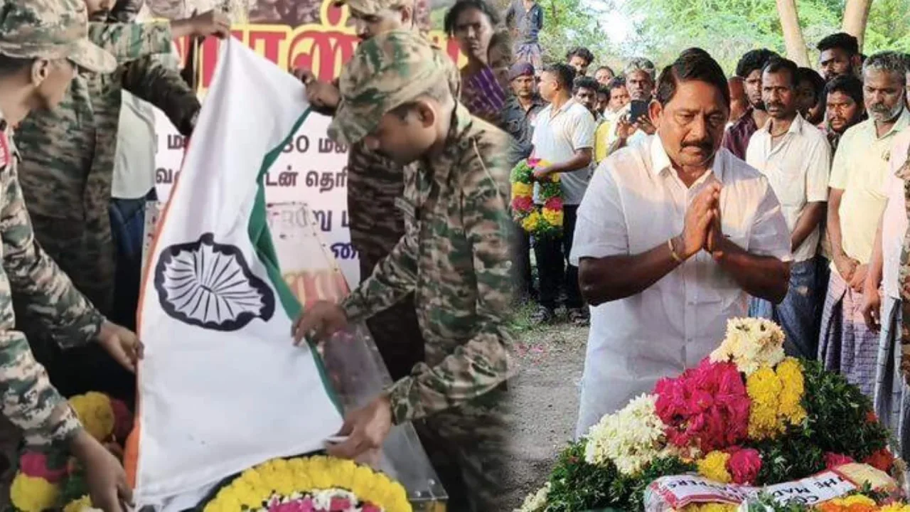 சாலை விபத்தில் பலியான ராணுவ வீரருக்கு ராணுவ மரியாதையுடன் இறுதிச் சடங்கு