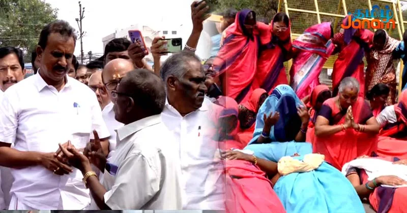 அங்கன்வாடி சத்துணவு பணியாளர்களின் போராட்டத்திற்கு ஆதரவு – நேரில் சந்தித்த எஸ்.பி.வேலுமணி