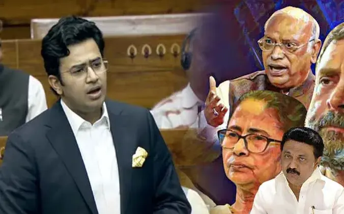 INDI கூட்டணிக்கு தொடரும் பின்னடைவு – 100-வது தோல்வி நெருங்குகிறது: பாஜக எம்.பி தேஜஸ்வி சூர்யா