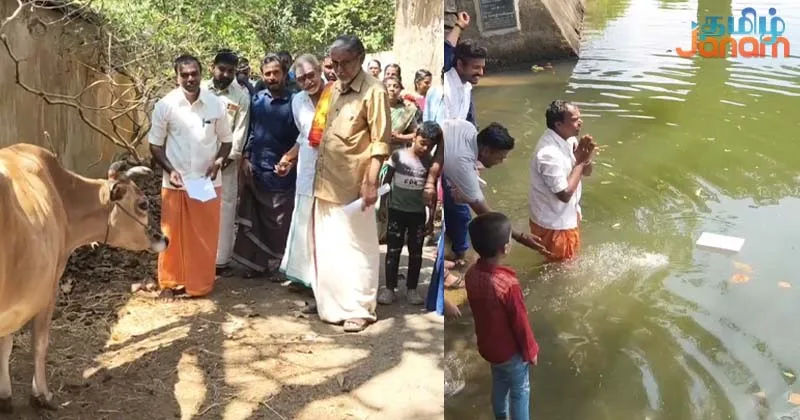 மகாதேவர் கோயில் சாலை சீரமைப்பு கோரி விஷ்வ ஹிந்து பரிஷத் நூதன போராட்டம்