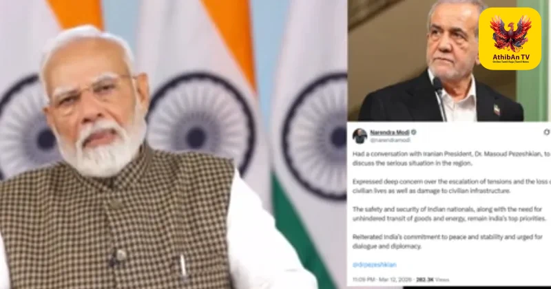 போர் பதற்றத்திற்கு இடையே ஈரான் அதிபருடன் பிரதமர் மோடி பேச்சு: இந்தியர்களின் பாதுகாப்பு குறித்து ஆலோசனை!