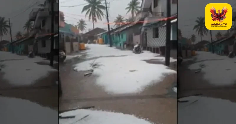 தார்வாட் மாவட்டத்தில் வெளுத்து வாங்கிய ஆலங்கட்டி மழை: பனிக்கட்டிகளால் ஸ்தம்பித்த இயல்பு வாழ்க்கை!