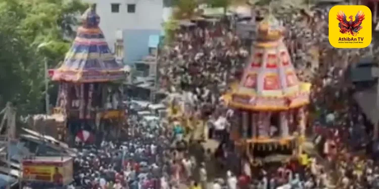 திருப்புவனம் புஷ்பவனேஷ்வரர் கோயில் பங்குனித் திருவிழா: பக்திப் பெருக்கோடு நடைபெற்ற பிரம்மாண்ட தேரோட்டம்!