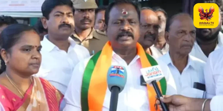 “ஸ்மார்ட் சிட்டி திட்டங்களுக்கு திமுக அரசு ஸ்டிக்கர் ஒட்டுகிறது” – தஞ்சாவூர் பாஜக வேட்பாளர் கருப்பு முருகானந்தம் சாடல்!