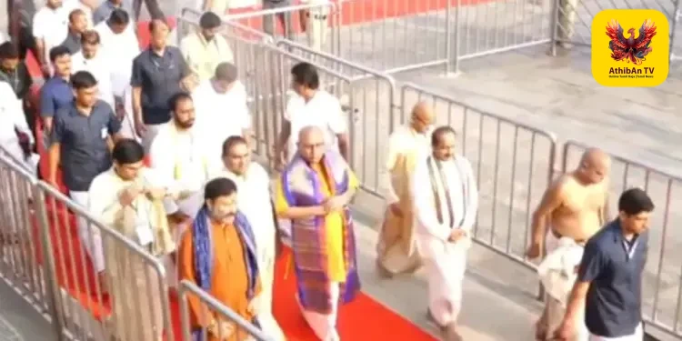 திருப்பதியில் குடியரசு துணைத் தலைவர் சி.பி. ராதாகிருஷ்ணன் தரிசனம்: தேவஸ்தானம் சார்பில் உற்சாக வரவேற்பு!