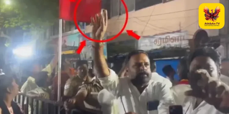 சென்னை அயனாவரத்தில் தவெக பொதுக்கூட்டத்தில் பரபரப்பு: பெண்கள் மீது மதுபாட்டில் வீச்சு – ஆதவ் அர்ஜுனா ஆவேசம்!