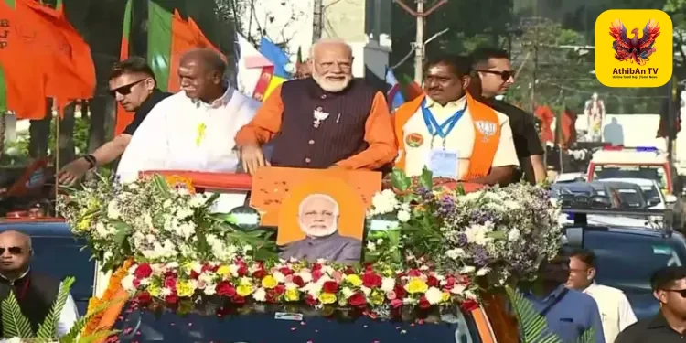 புதுச்சேரியில் பிரதமர் மோடியின் பிரம்மாண்ட ரோட் ஷோ: என்டிஏ வேட்பாளர்களுக்கு உற்சாக வாக்கு சேகரிப்பு!