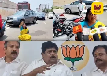 “எவ்வித விளக்கமும் இன்றி நீக்கமா?” – கரூர் பாஜக அலுவலகம் முன்பாகப் பெண் நிர்வாகி திடீர் தர்ணா போராட்டம்!