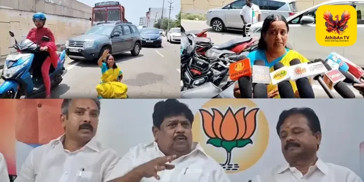 “எவ்வித விளக்கமும் இன்றி நீக்கமா?” – கரூர் பாஜக அலுவலகம் முன்பாகப் பெண் நிர்வாகி திடீர் தர்ணா போராட்டம்!