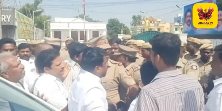 விழுப்புரம் அதிமுக அலுவலகத்தில் உச்சக்கட்ட பதற்றம்: உள்ளே செல்ல முயன்ற சி.வி.சண்முகம் ஆதரவாளர்கள் – போலீசாருடன் பயங்கர தள்ளுமுள்ளு!