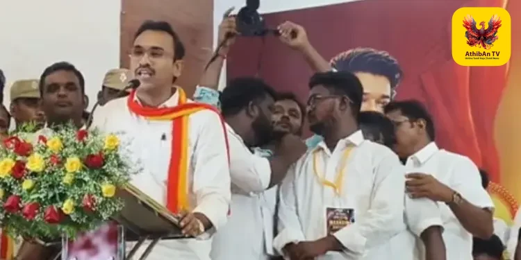 “தவெக ஆட்சி 5 ஆண்டுகள் நீடிக்க ஸ்டாலின் வேண்டிக்கொள்ள வேண்டும்” – நாமக்கல்லில் அமைச்சர் அருண் ராஜ் அதிரடி சவால்; திமுக-வுக்கு அறிவுரை!