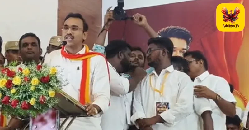“தவெக ஆட்சி 5 ஆண்டுகள் நீடிக்க ஸ்டாலின் வேண்டிக்கொள்ள வேண்டும்” – நாமக்கல்லில் அமைச்சர் அருண் ராஜ் அதிரடி சவால்; திமுக-வுக்கு அறிவுரை!