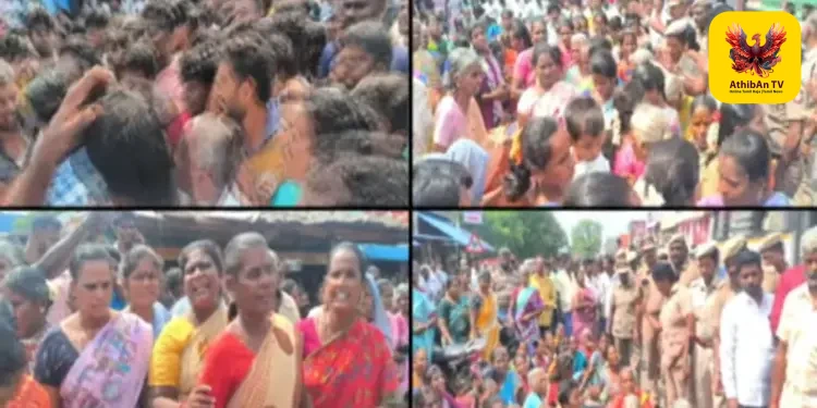 வேலூர் அருகே பரபரப்பு: “மாதம் 1 லட்சம் மாமூல் தர வேண்டும்” – தவெக நிர்வாகிகள் மிரட்டுவதாகக் கூறி செங்கல் சூளை உரிமையாளர்கள் விடிய விடியச் சாலை மறியல் போராட்டம்!