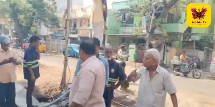 சென்னை அமைந்தகரையில் பரபரப்பு: மழைநீர் வடிகால் பணியாளர்கள் மீது தாக்குதல் – தவெக நிர்வாகி குணசேகரன் மீது போலீசில் பாய்ந்தது புகார்!