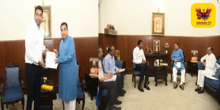 டெல்லியில் மத்திய அமைச்சர் நிதின் கட்கரியுடன் தமிழக அமைச்சர் ஆதவ் அர்ஜுனா முக்கிய சந்திப்பு!