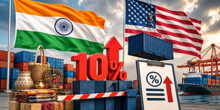 The US imposed an additional 10% tax on Indian goods.