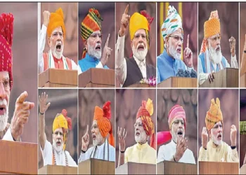 13th Independence Day address Prime Minister Modi attends wearing a red turban.