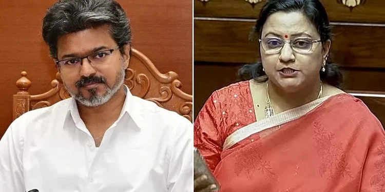 Kanimozhi Somu lashes out at Chief Minister Vijay.