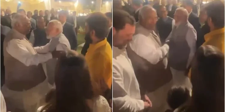 Prime Minister Modi chatted enthusiastically with Congress leaders on the stage at the wedding reception of Supriya Sule’s daughter.