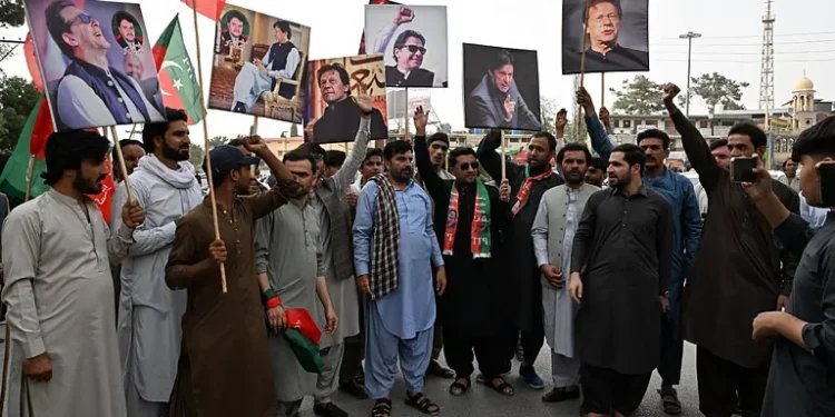 Protest demanding Imran Khan’s release